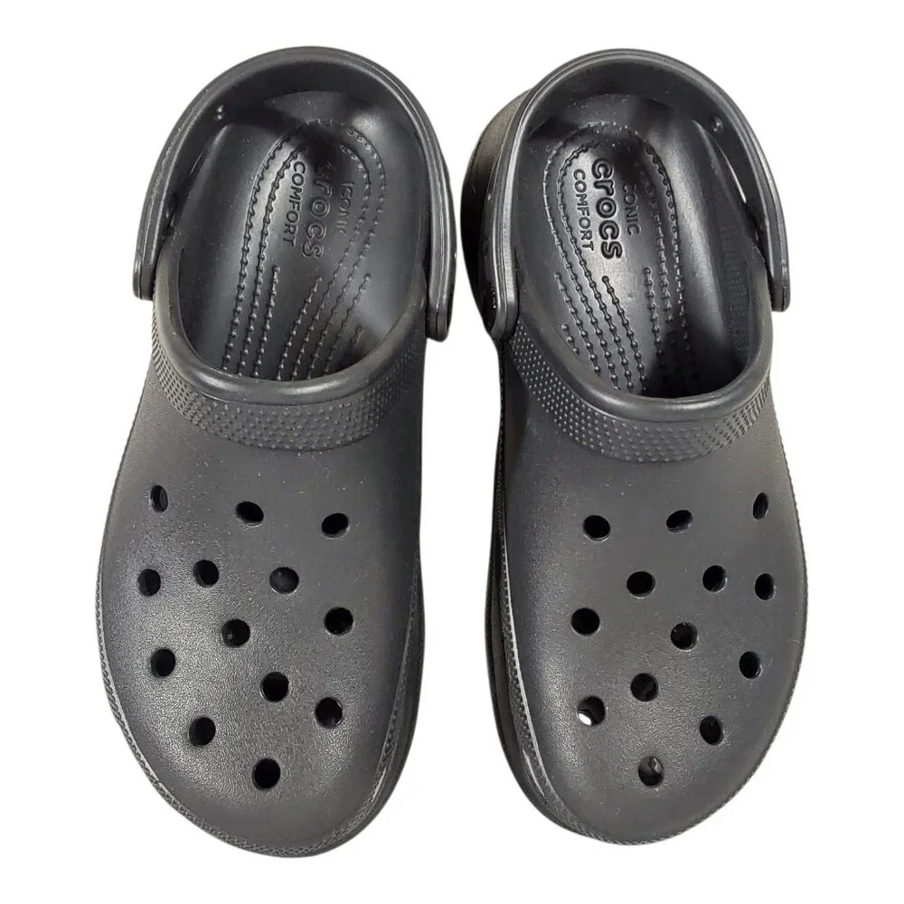 NWOT Crocs Women's Classic Bae Clogs Chunky Black Platform Slingback Shoes - 8 - Picture 8 of 10